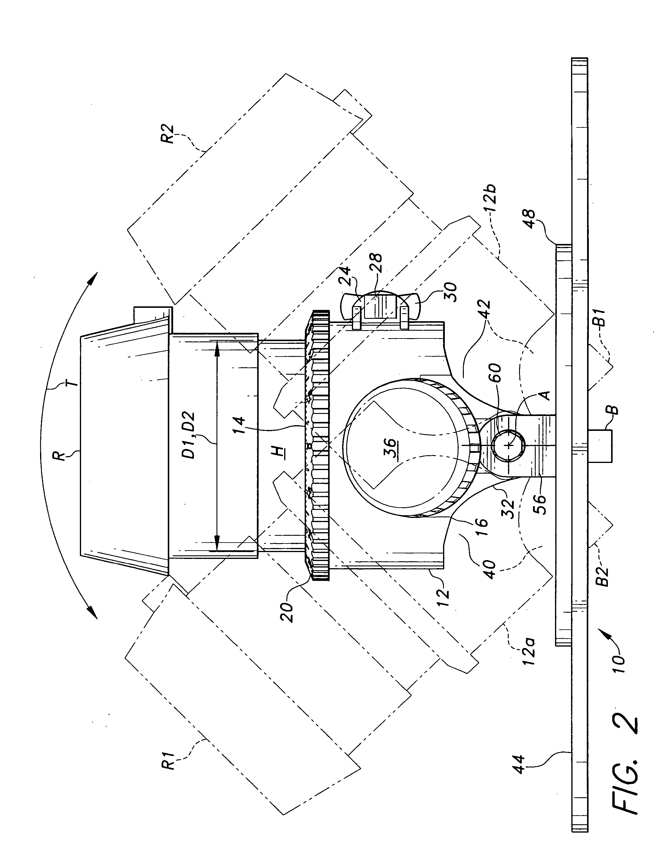 Tilt base for a router tool