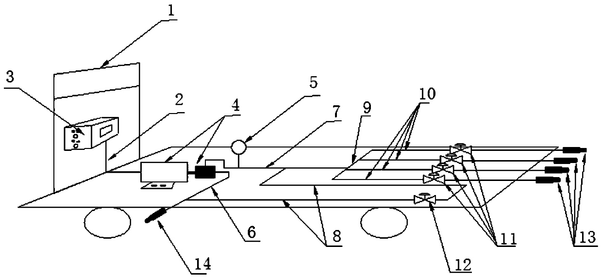 Hotspot backwash device for instrument pipes of main pipelines of nuclear power stations