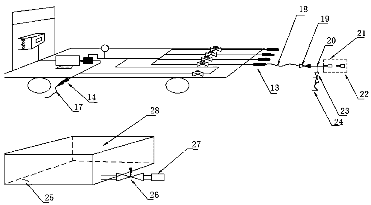 Hotspot backwash device for instrument pipes of main pipelines of nuclear power stations