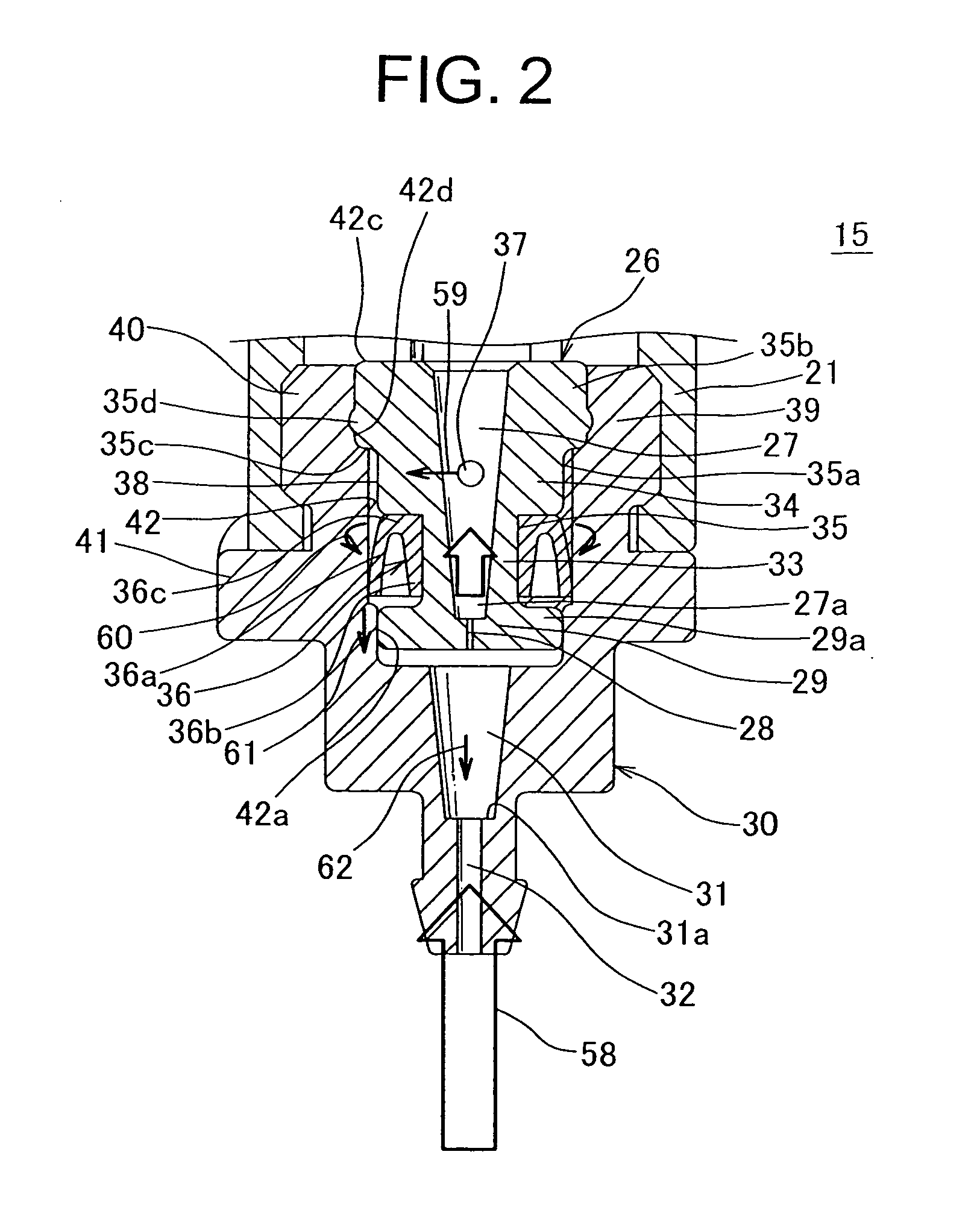 Operation control structure for a continuity test device