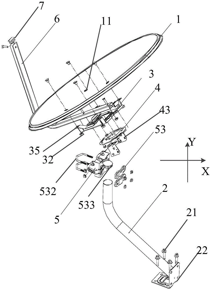 Circumferentially rotatable antenna and rotating method thereof