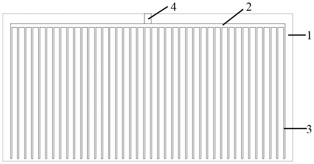 Monopole broadband antenna based on solar cell grid line structure