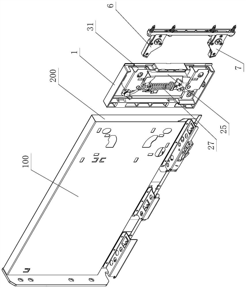 Locking and separating disassembly and assembly structure of drawer panel