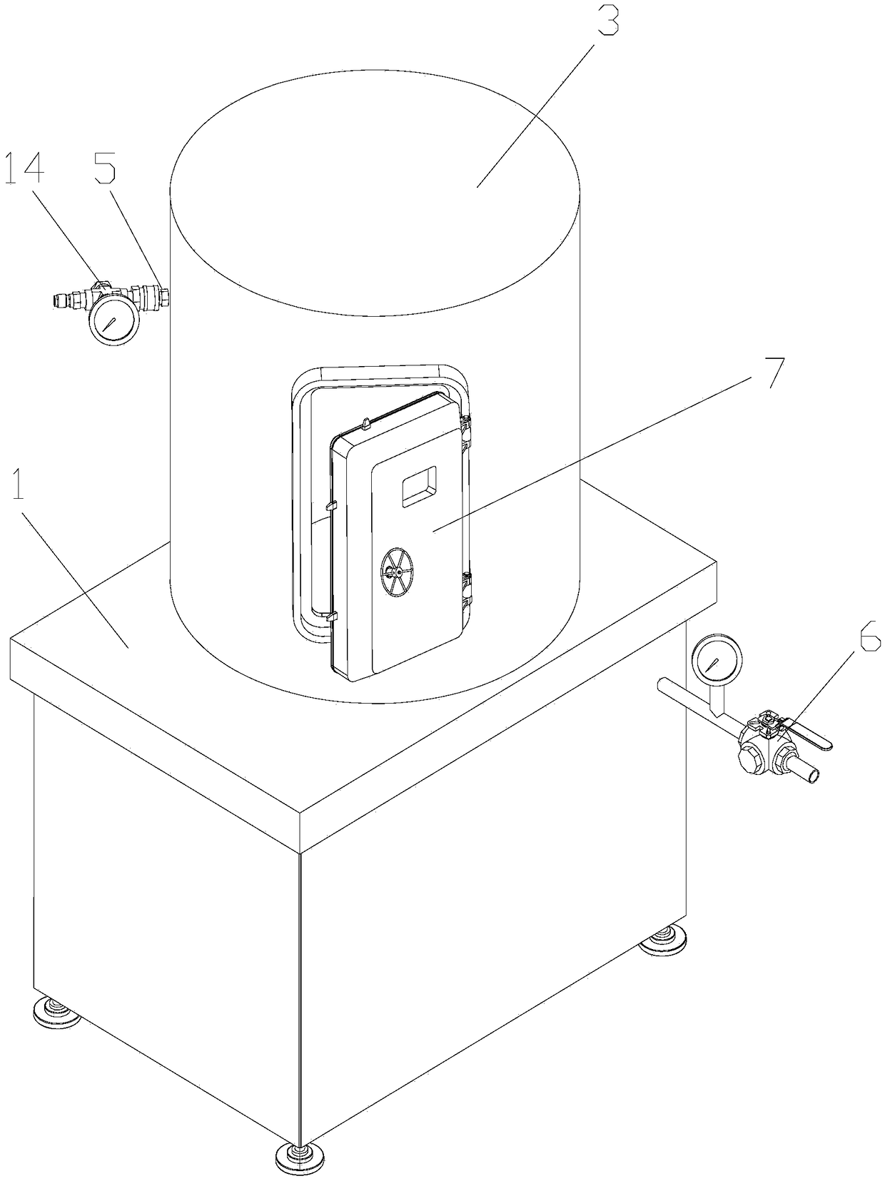 High pressure gas-liquid grinding device