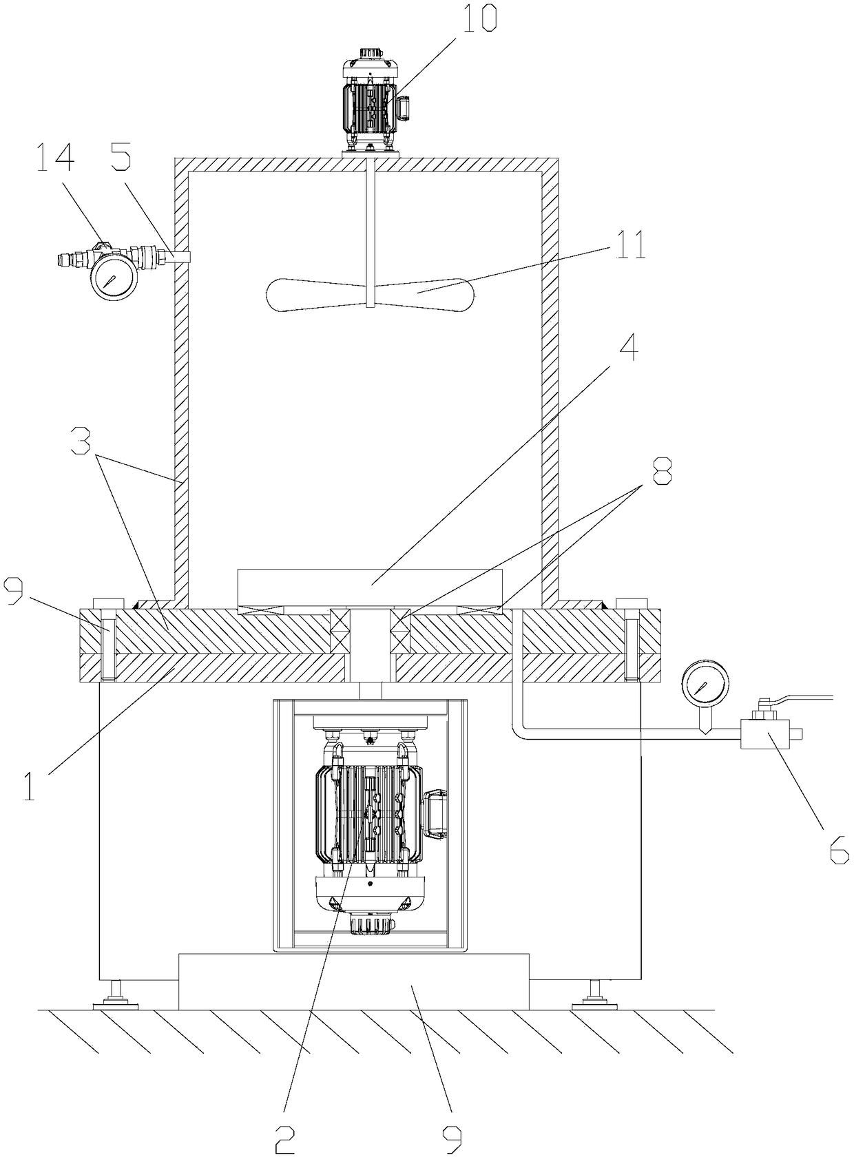 High pressure gas-liquid grinding device