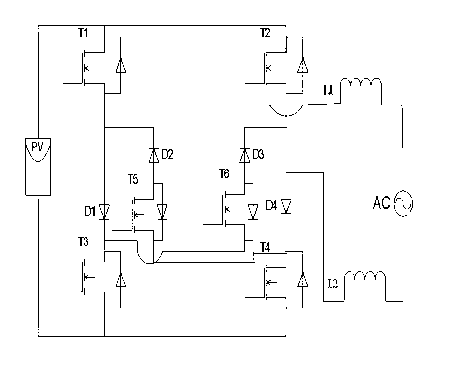 Single-phase photovoltaic grid-connected inverter with low common-mode voltage