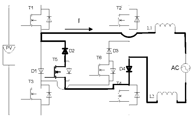 Single-phase photovoltaic grid-connected inverter with low common-mode voltage