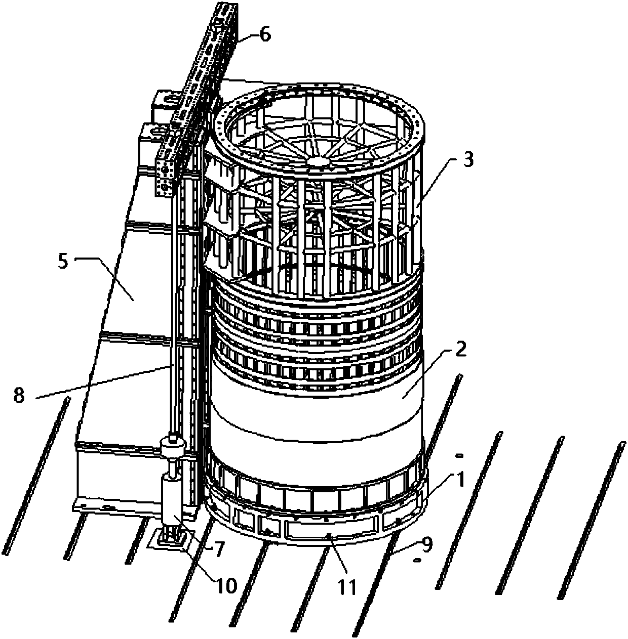 Bending resistant expandable type test platform system with auxiliary support