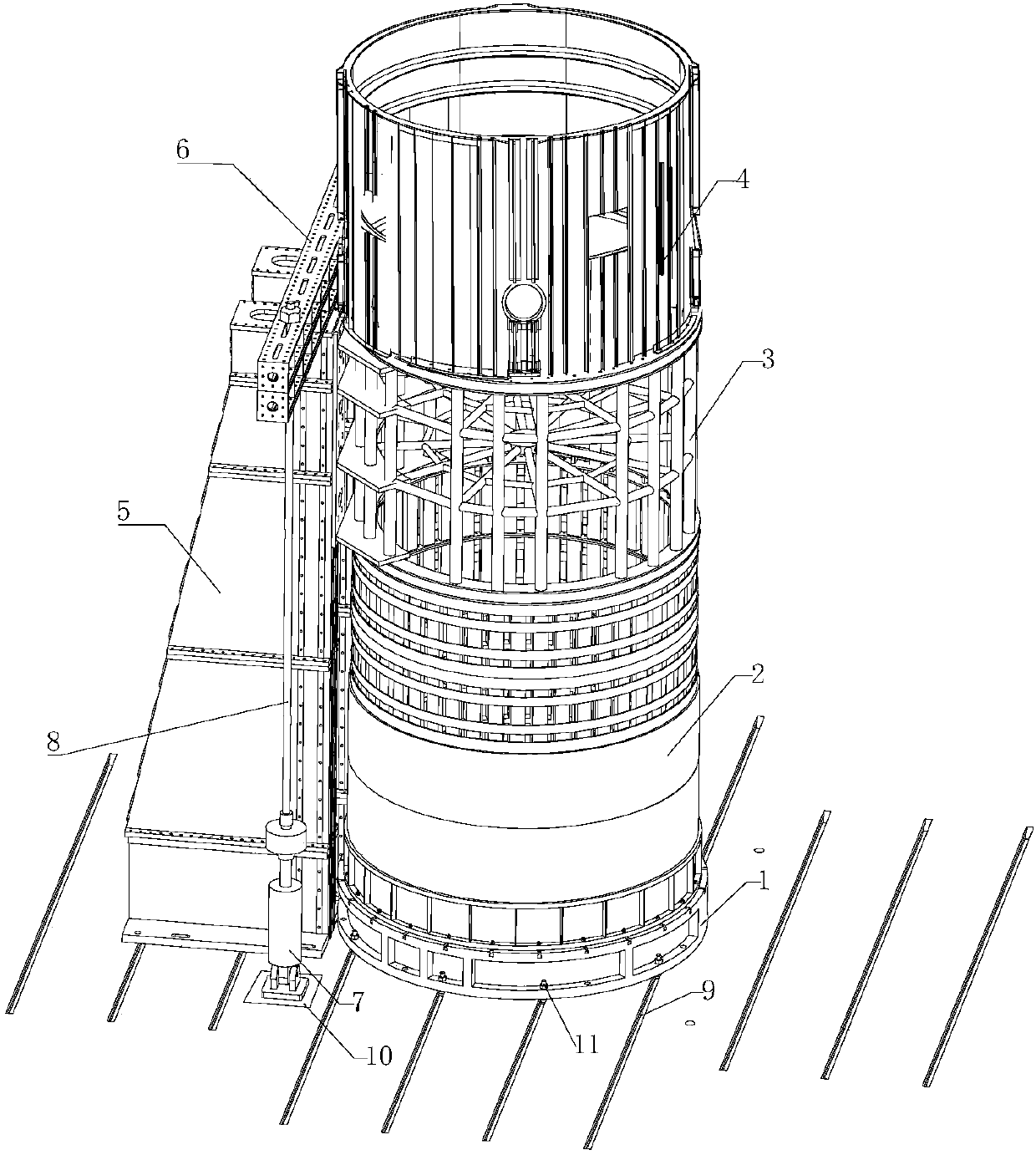 Bending resistant expandable type test platform system with auxiliary support