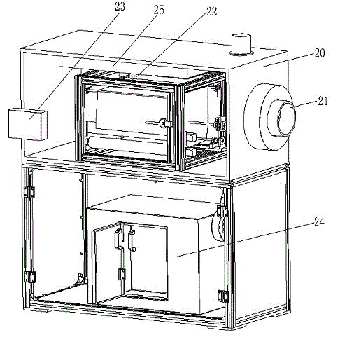 Smoke penetration performance experiment device for fire-fighting lamp