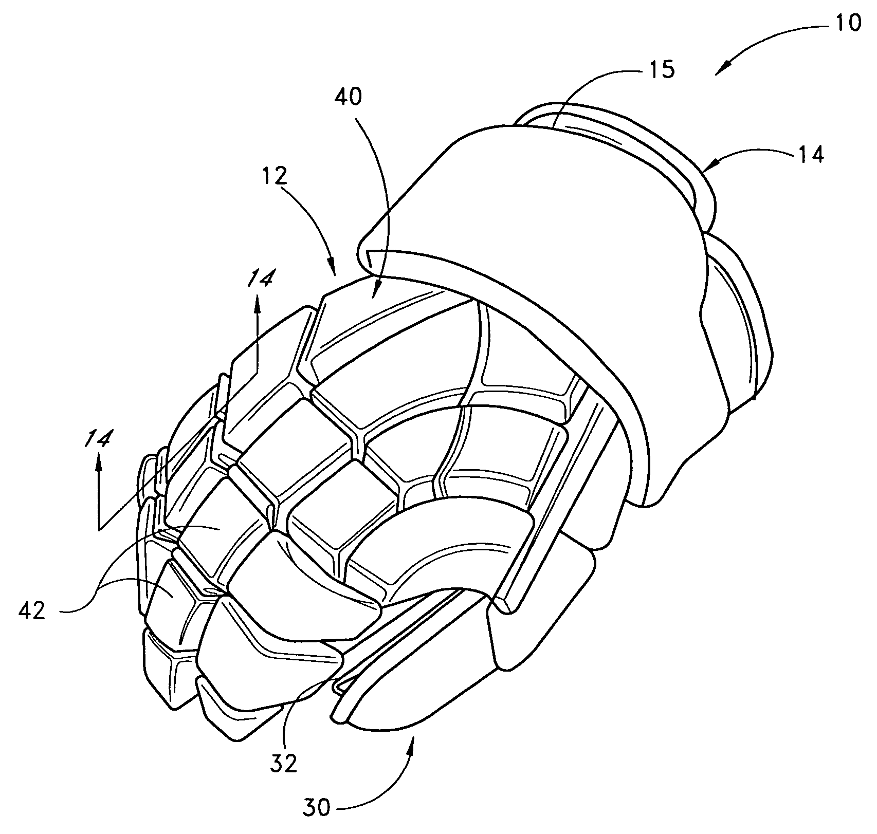 Protective glove with articulated locking thumb