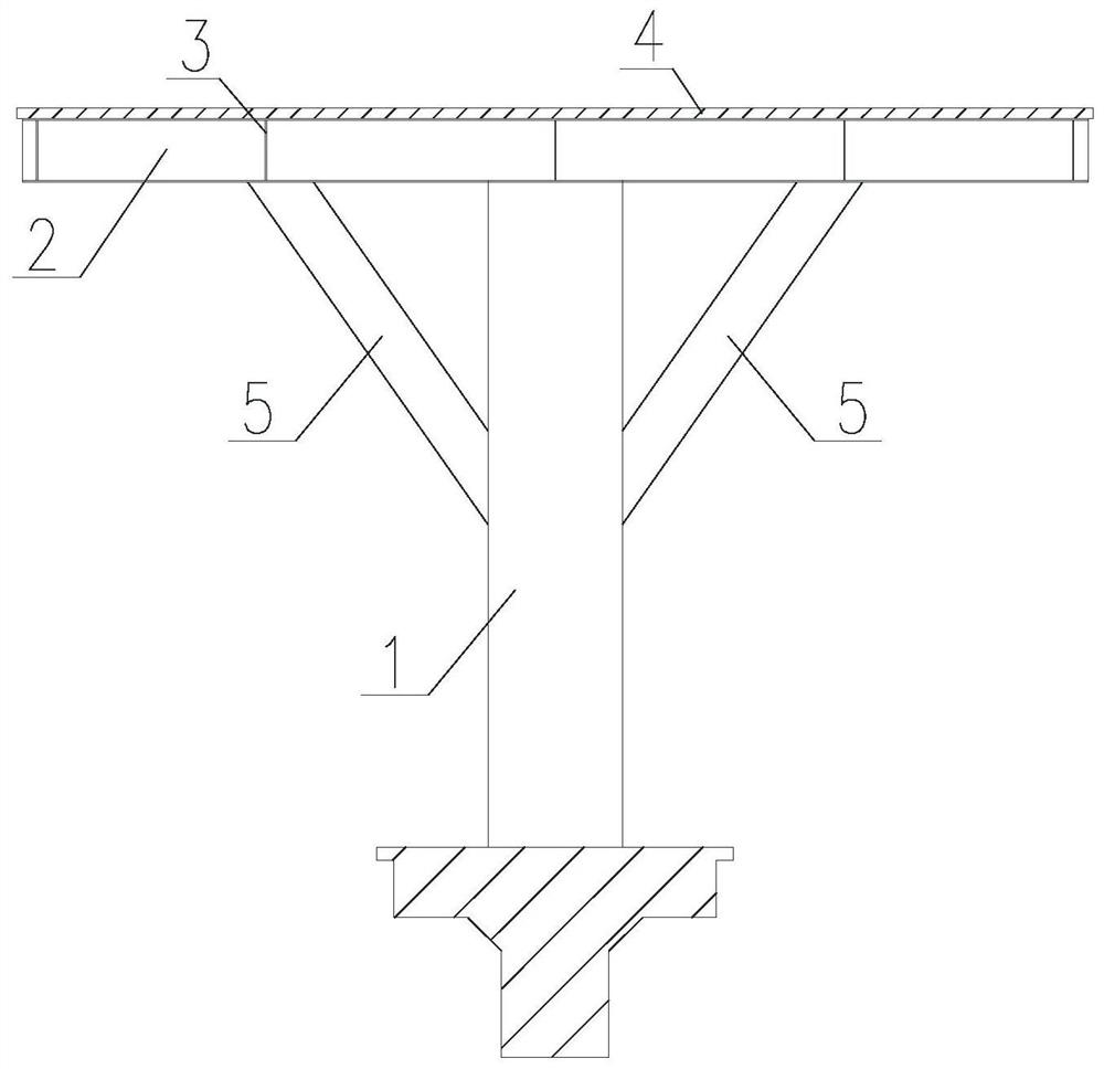 Steel beam platform structure for C-shaped stockyard