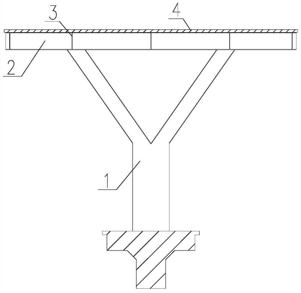 Steel beam platform structure for C-shaped stockyard