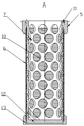 Filter element equipped with variably spaced reverse-washing filter