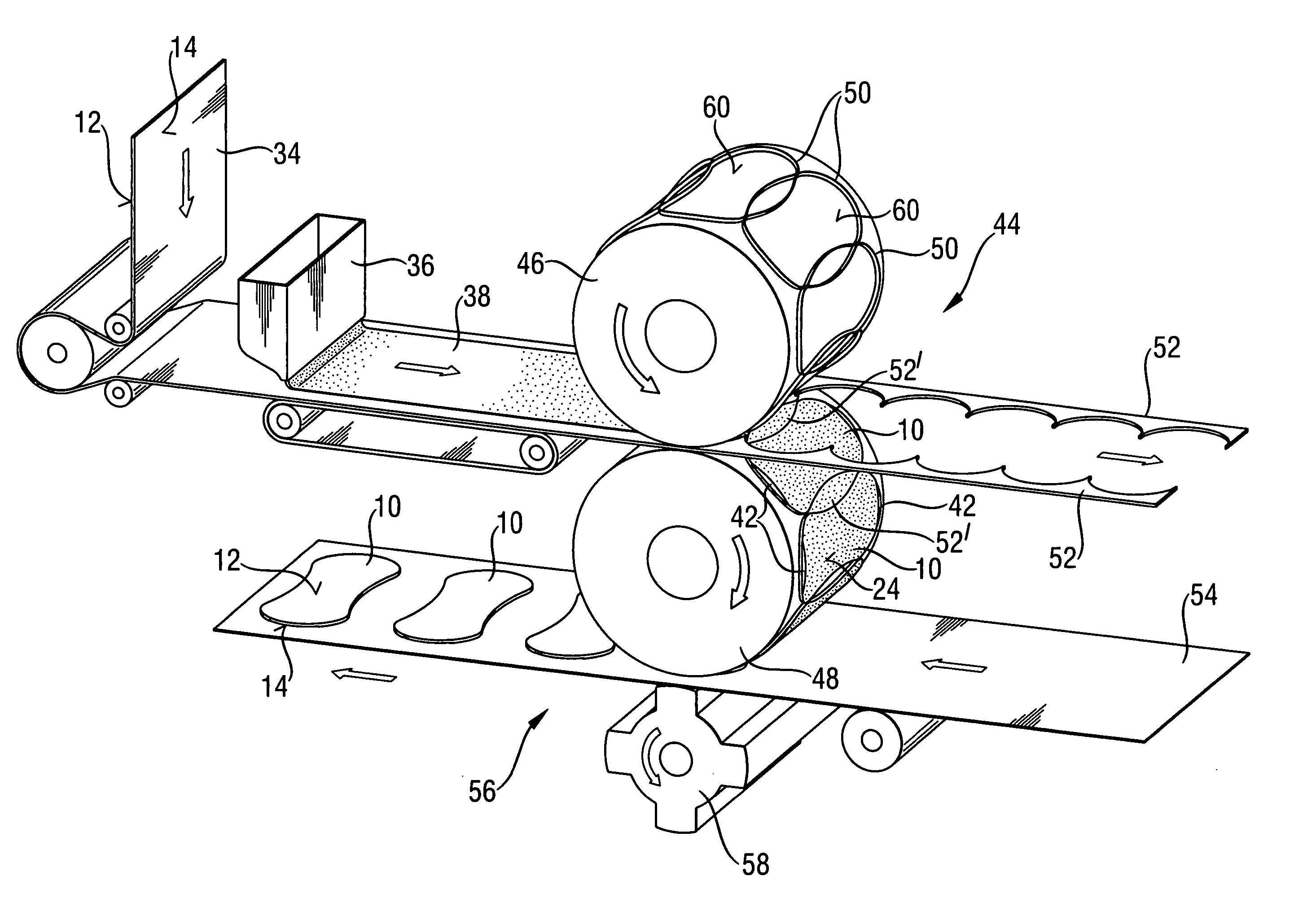 Process and apparatus for making individually packaged disposable absorbent articles