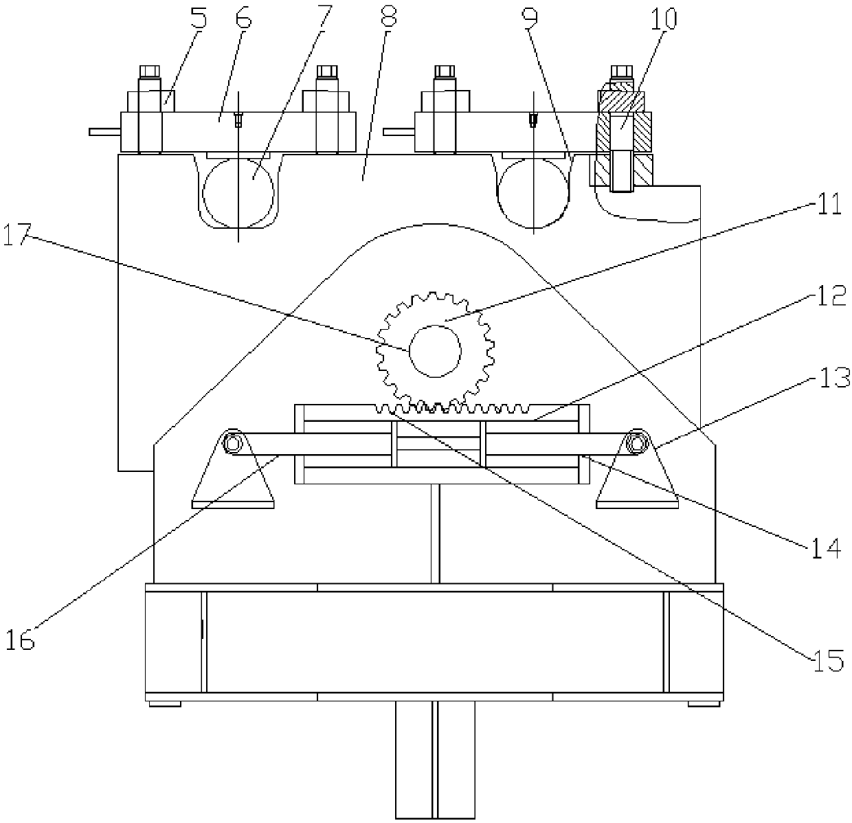 Double-shaft driving tundish tipping device