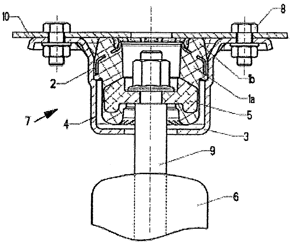 Bearing for wheel suspensions in a motor vehicle