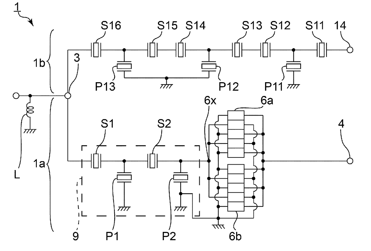 Band pass filter and duplexer