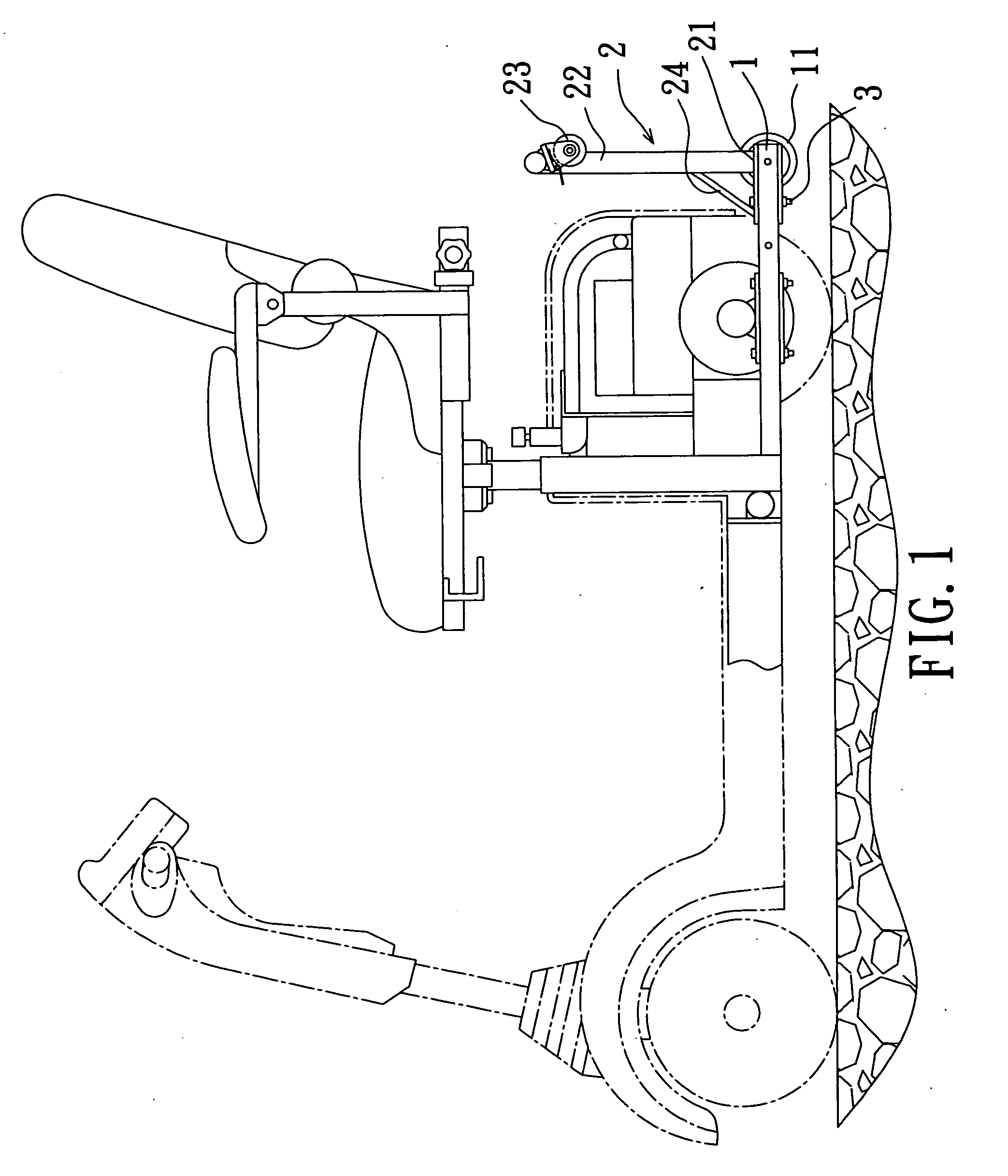 Assistant stand mechanism of a cart for people to ride on