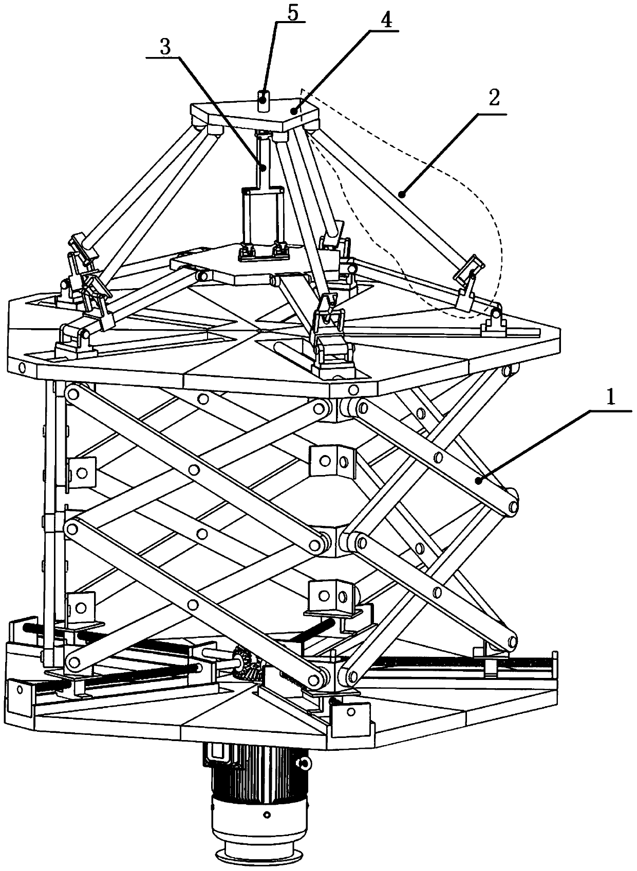 Large-stroke five-degree-of-freedom hybrid machine tool with reconfigurable characteristics