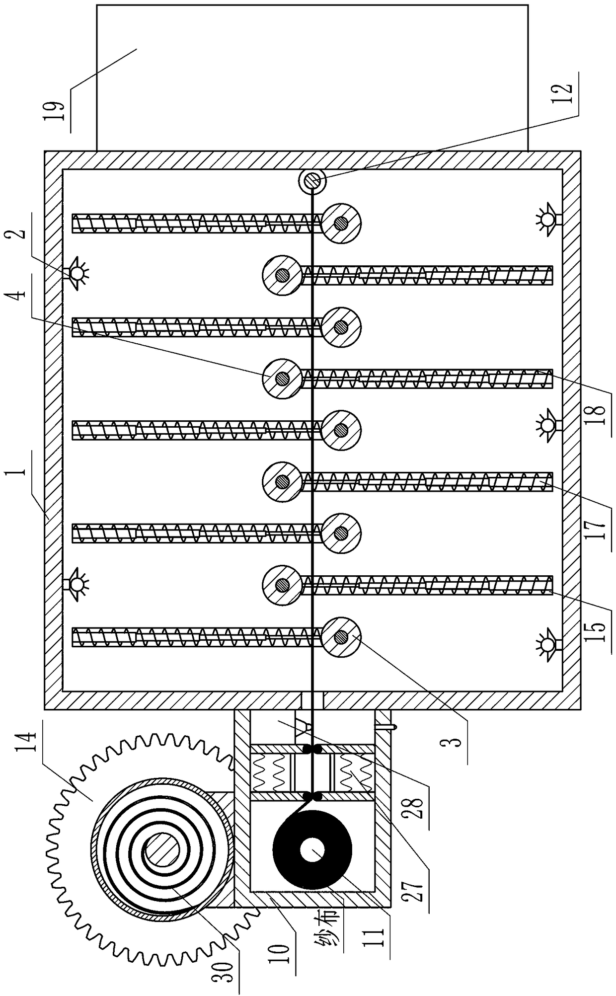 Fast disinfection device capable of unfolding gauze