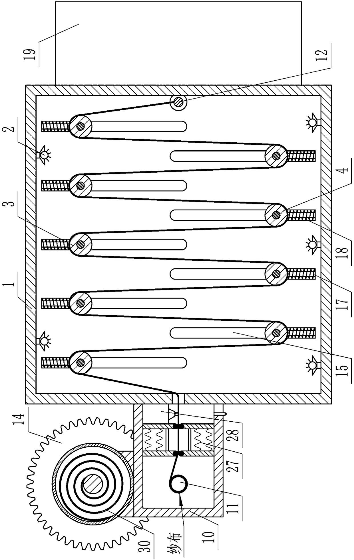 Fast disinfection device capable of unfolding gauze