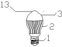 LED (light emitting diode) human body infrared sensing lamp