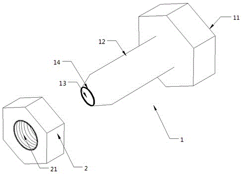 Bolt and nut assembly realizing fit fastening