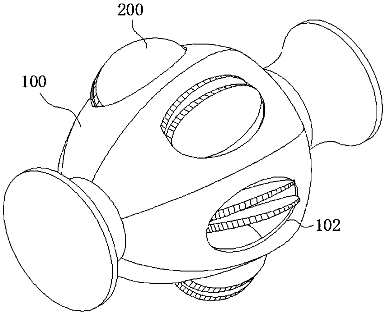 Structure suitable for cloisonne to realize multi-surface overturning simultaneously