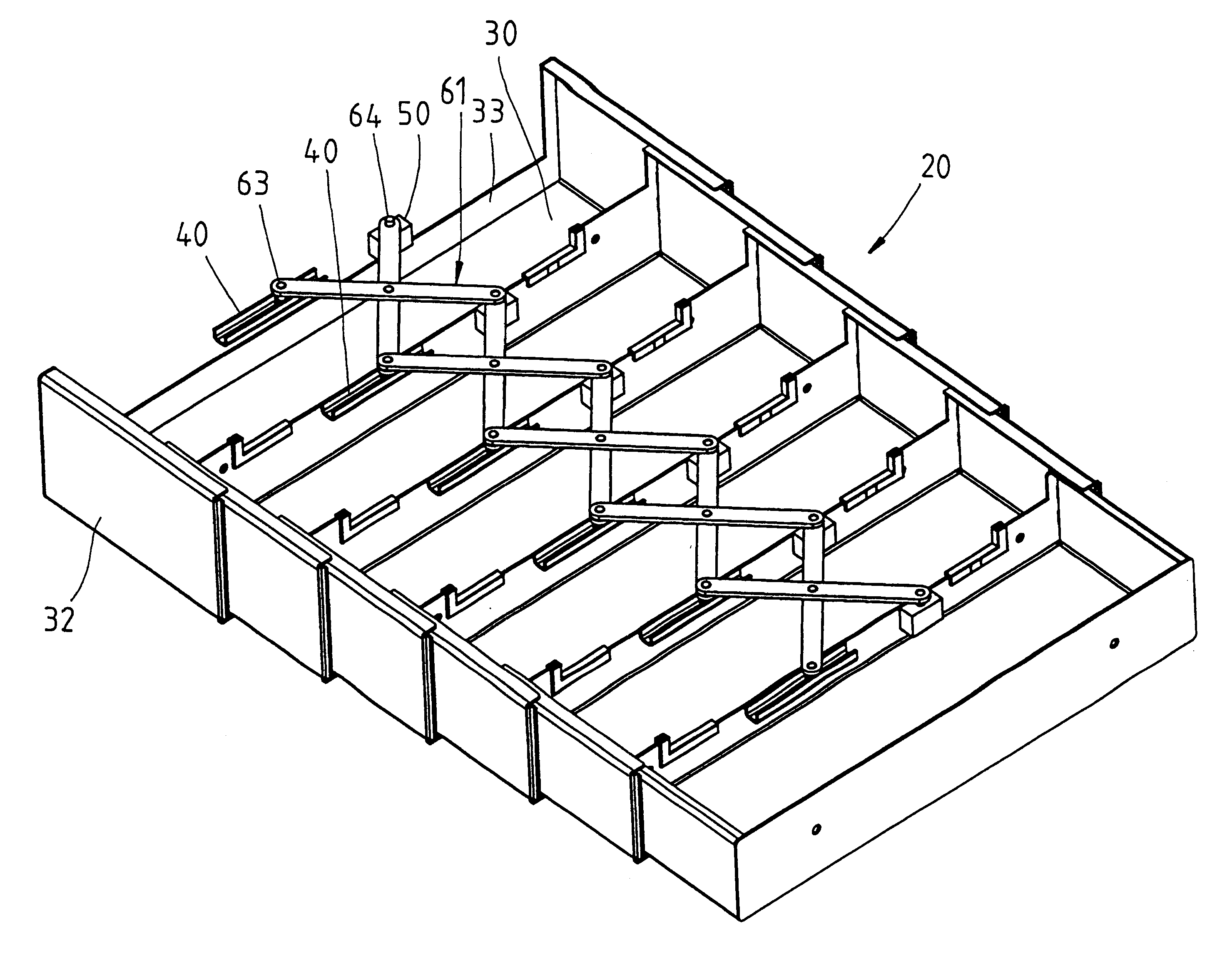 Dust-proof cover with connecting rods