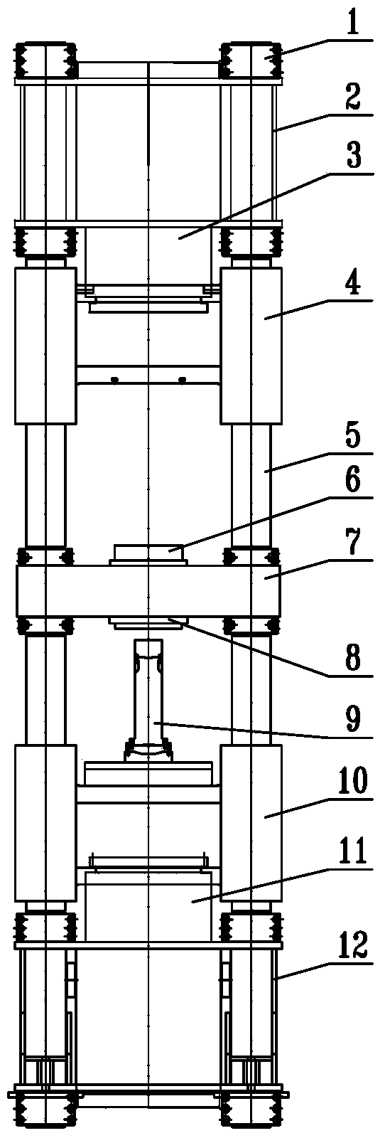 Die changing device of five-beam-four-column power press equipment lower punch