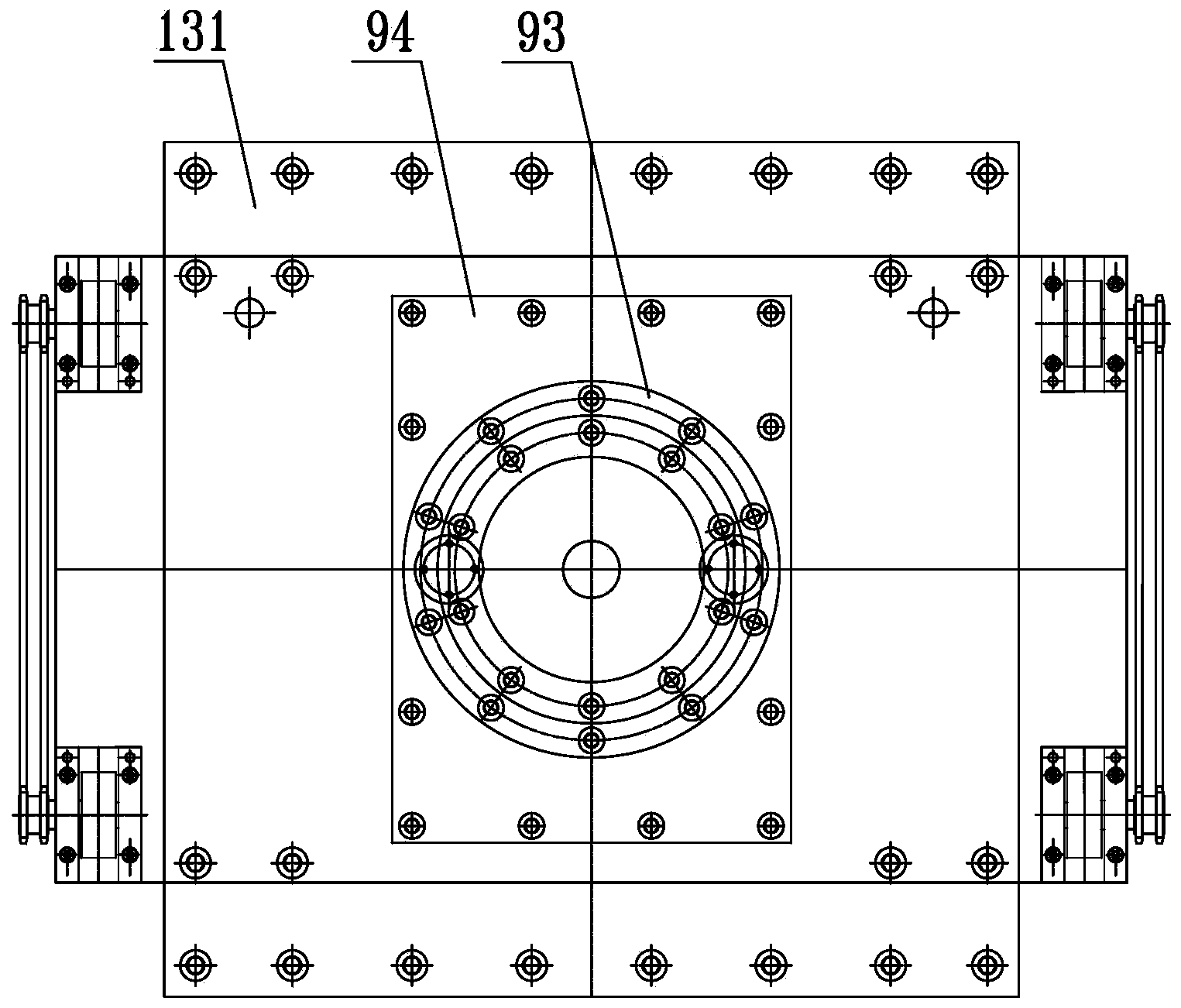 Die changing device of five-beam-four-column power press equipment lower punch