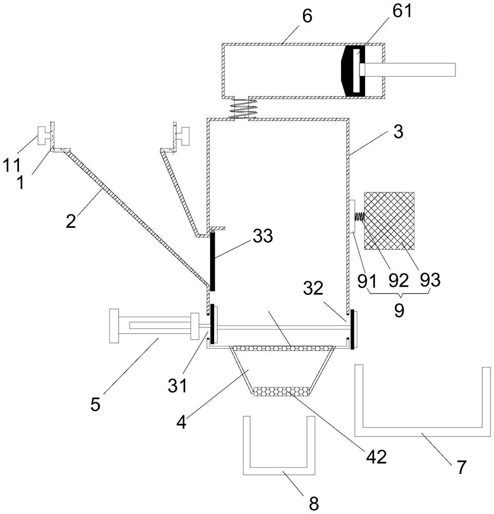 Efficient machining waste recycling device for numerical control machine tool