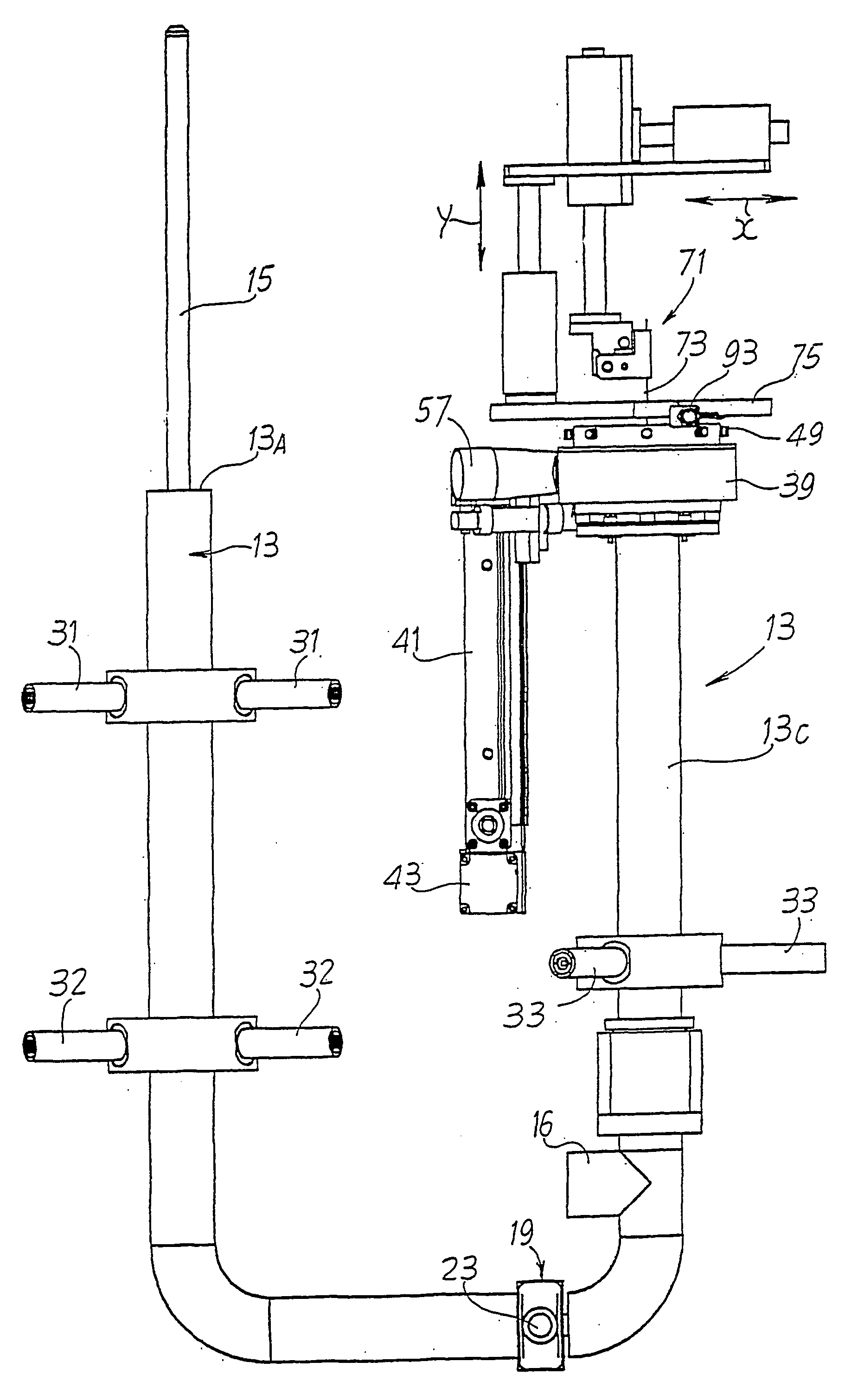 Device for picking up a tubular knitted article from a knitting machine and for sewing the toe