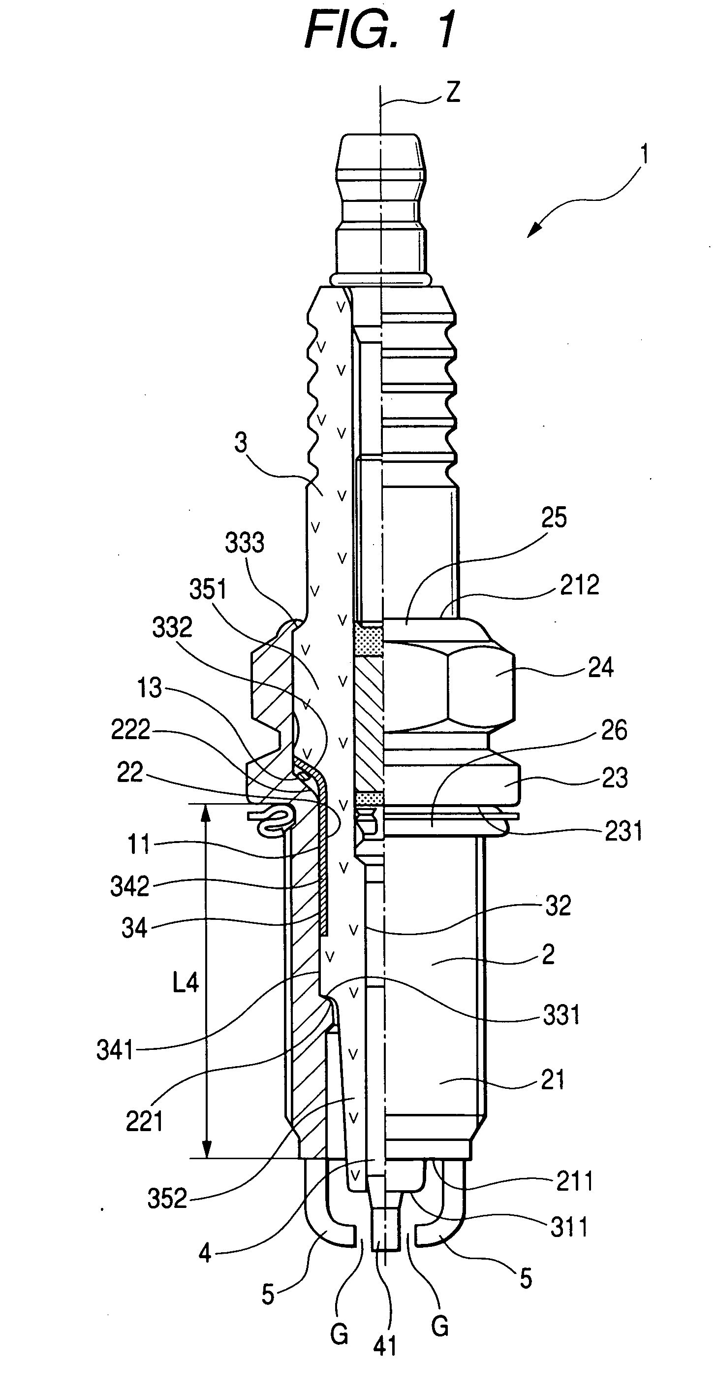 Spark plug having excellent capabilities of detecting ion current and suppressing inside sparks