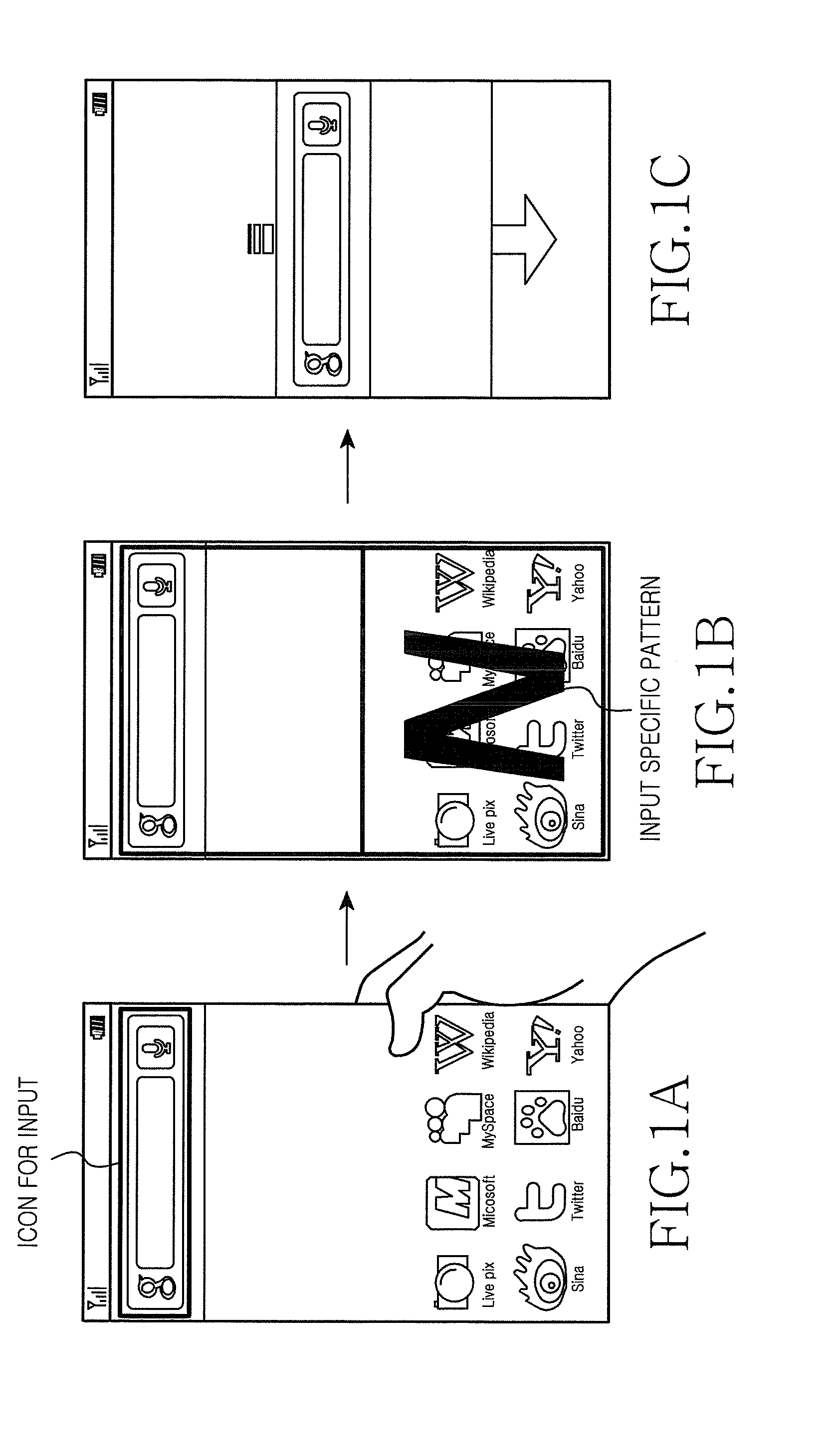 Method and apparatus for designating entire area using partial area touch in a portable equipment