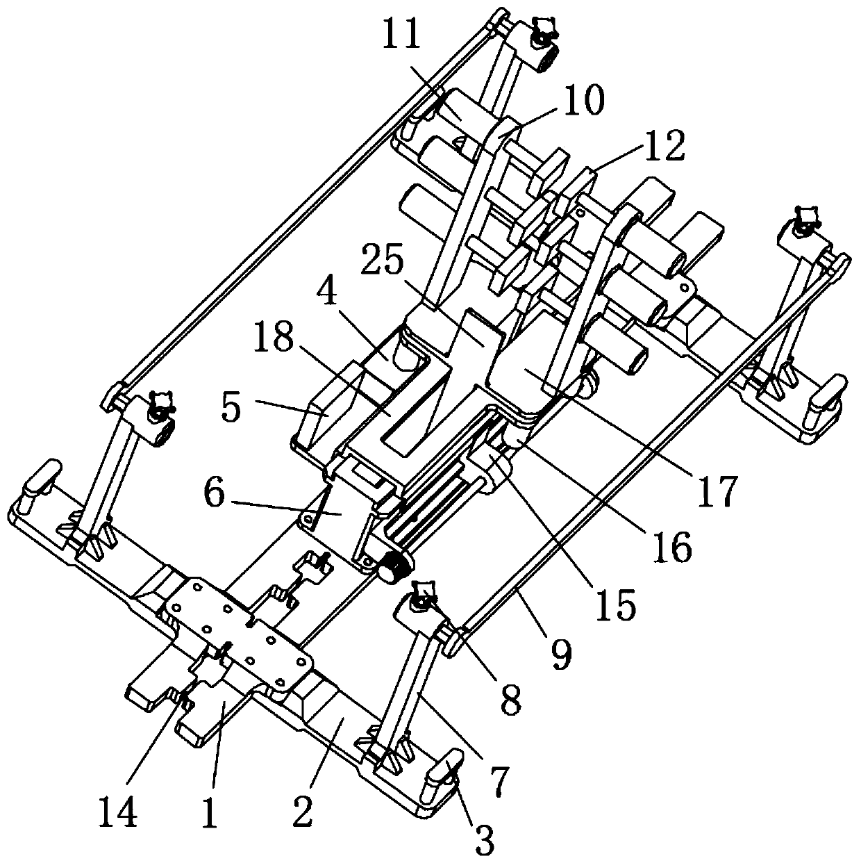 Auxiliary device for installation of aluminum alloy ground spring door used for glass curtain wall construction