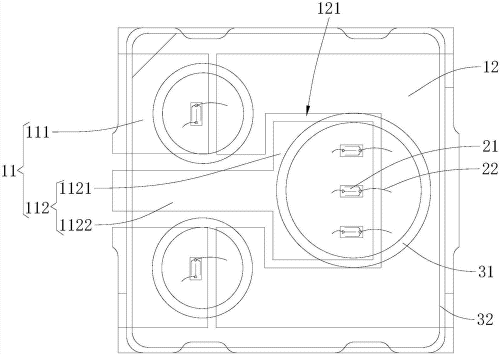 Multi-cavity plant illumination LED packaging structure