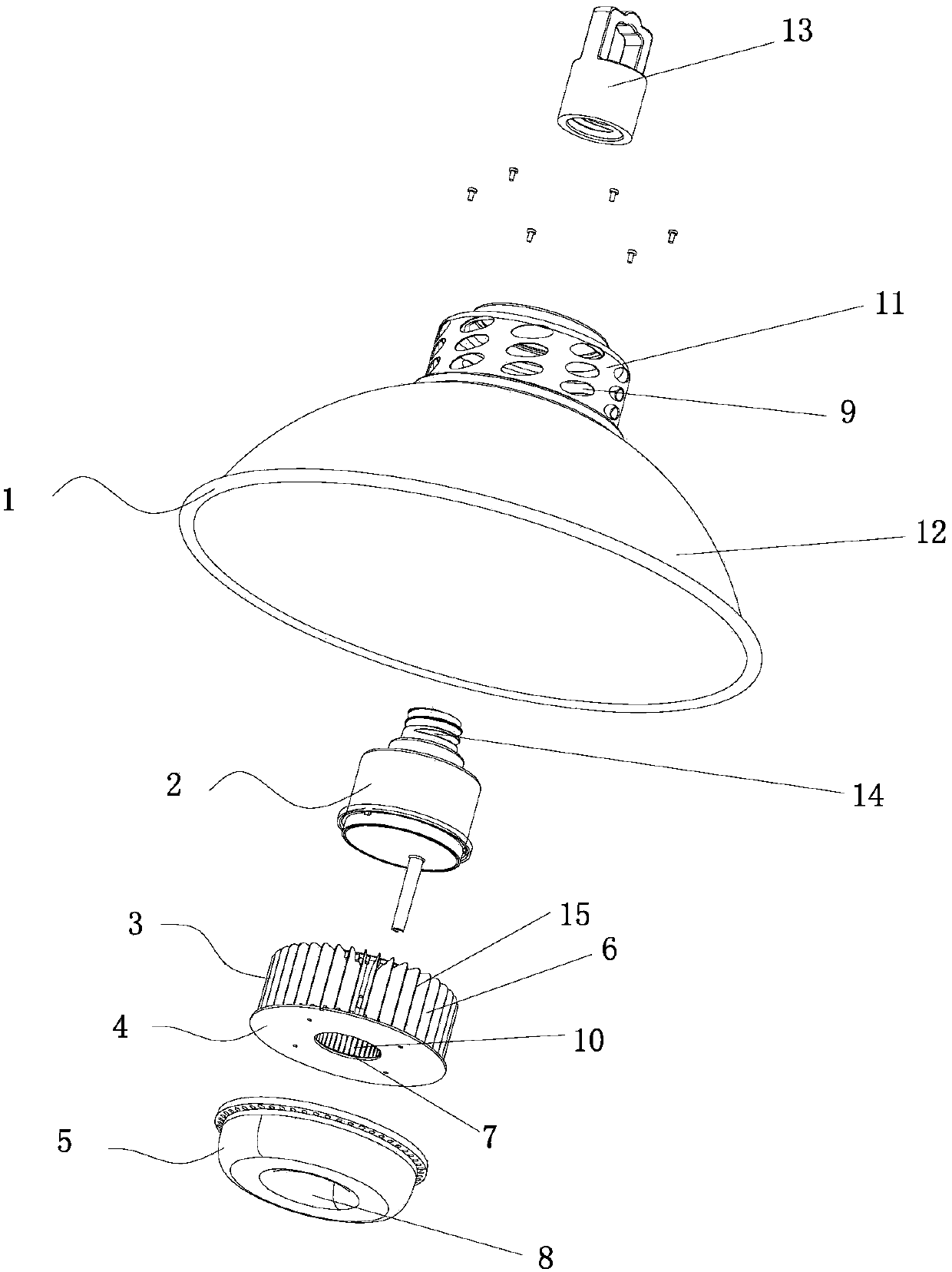 Hollow convection heat dissipation type LED (light emitting diode) ceiling-mounted lamp