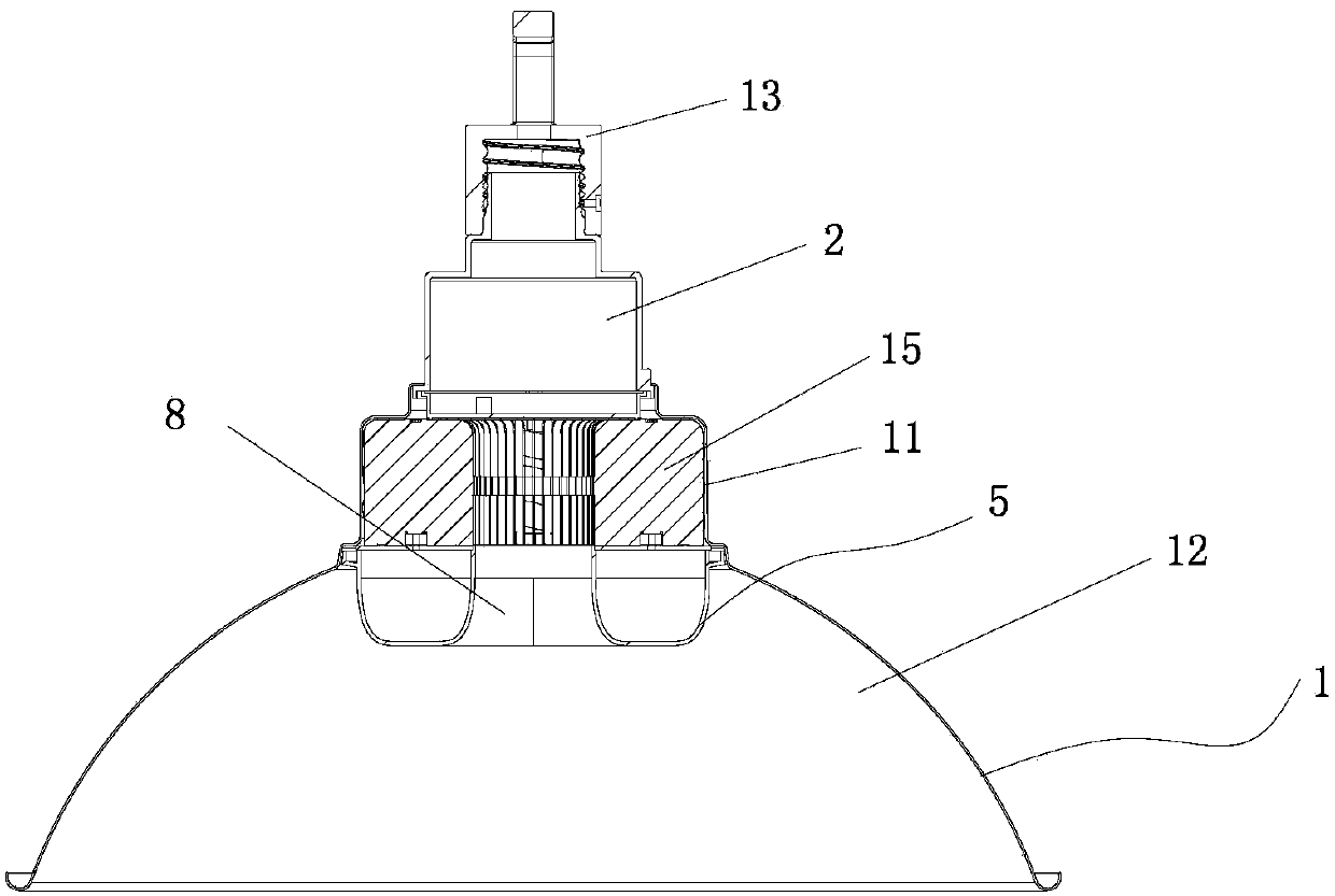 Hollow convection heat dissipation type LED (light emitting diode) ceiling-mounted lamp