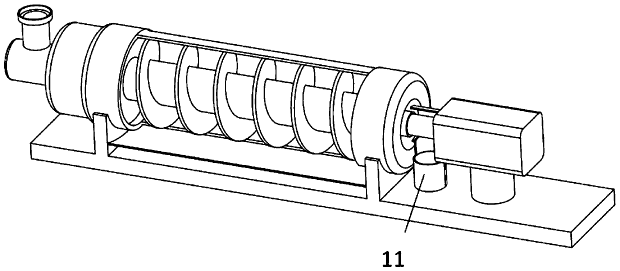 Horizontal spiral discharging centrifuge