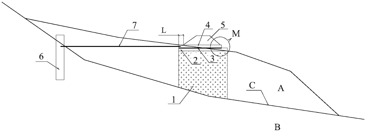 Anti-sliding-deformation roadbed reinforcing structure of high-speed railway in talus landslide area