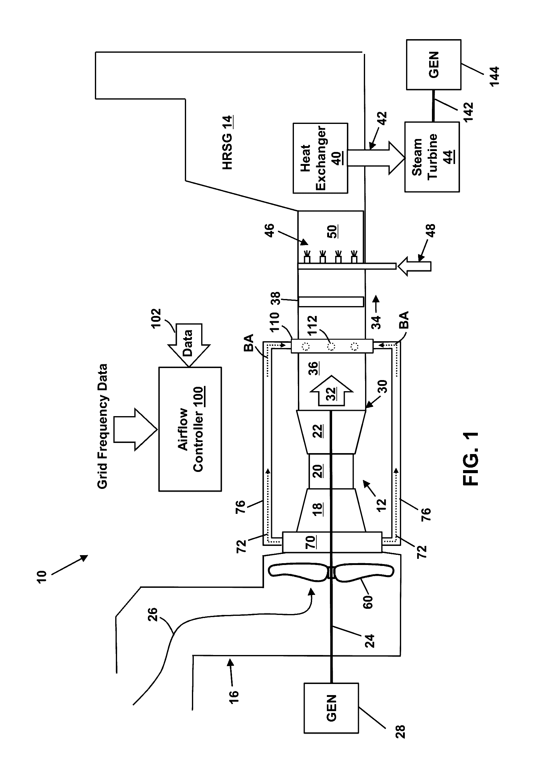 Power generation system exhaust cooling