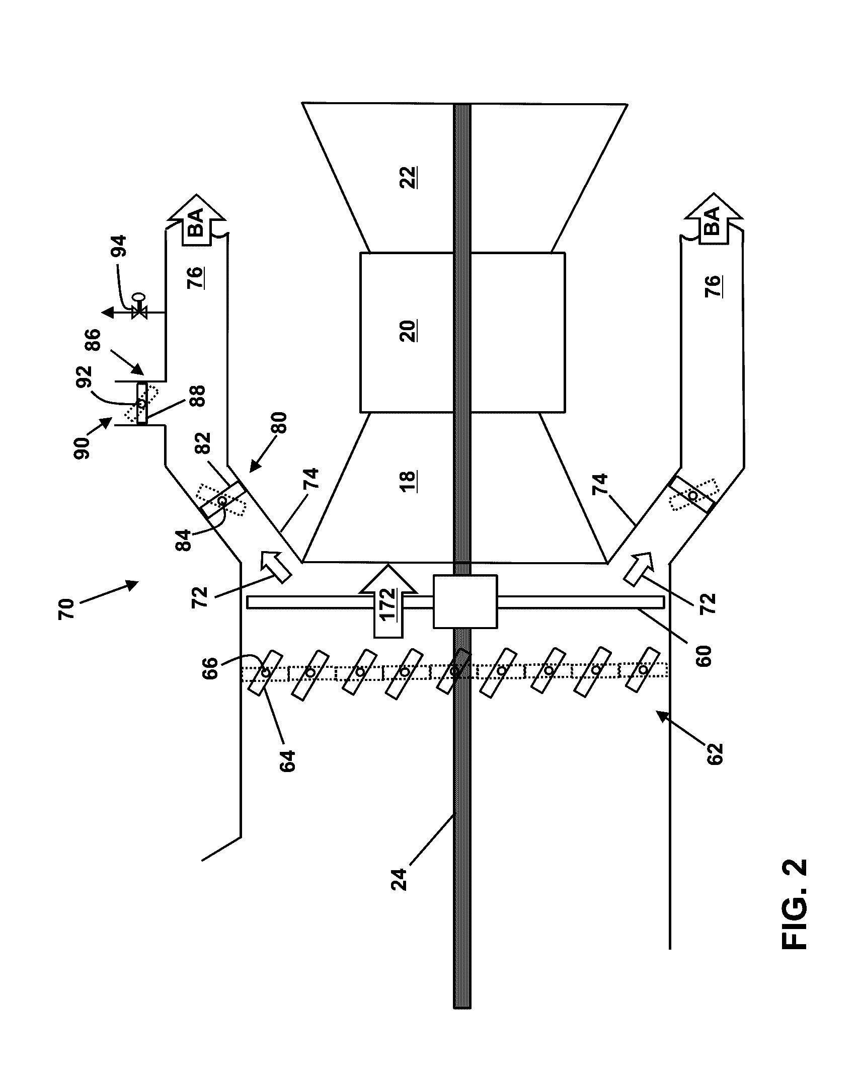 Power generation system exhaust cooling