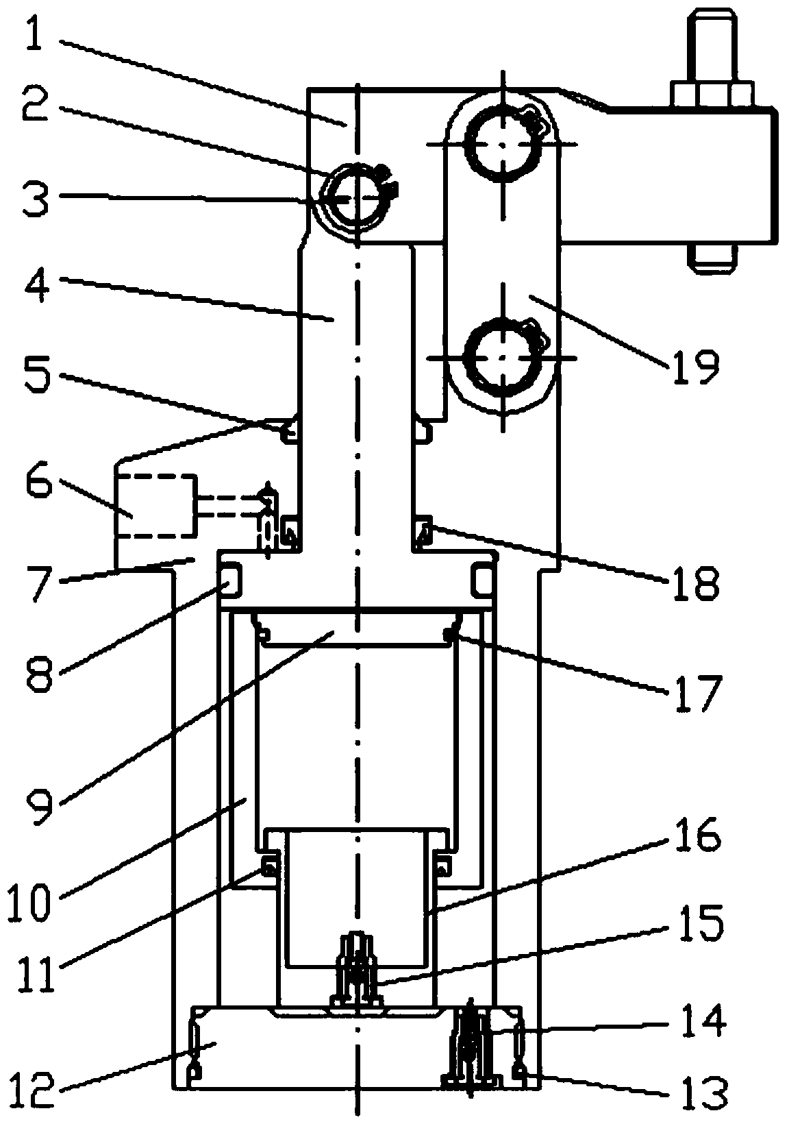 High-pressure sealing nitrogen spring lever clamping device