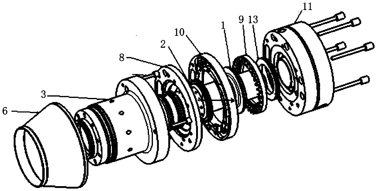 Pneumatic motor with pressure-feed air bearing