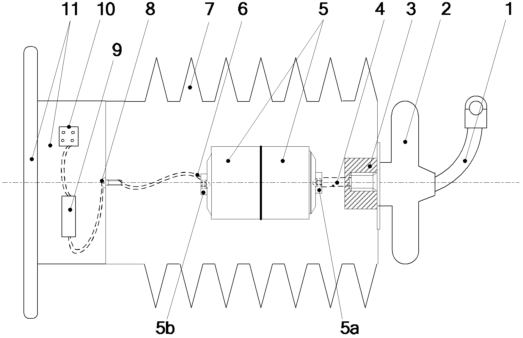 High voltage ceramic capacitance couple sensor with low partial discharge magnitude