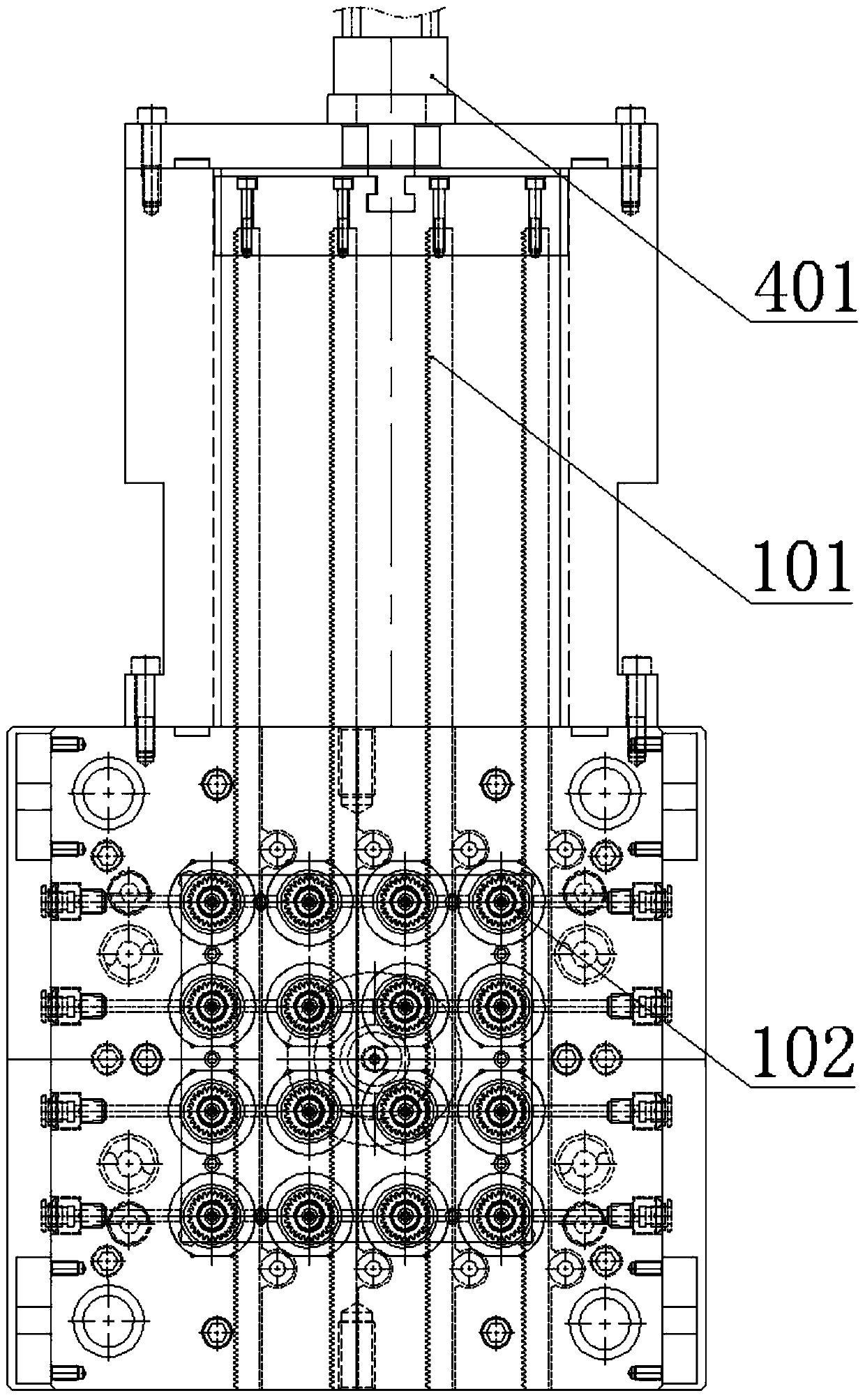 Screw tooth core-returning mechanism and die