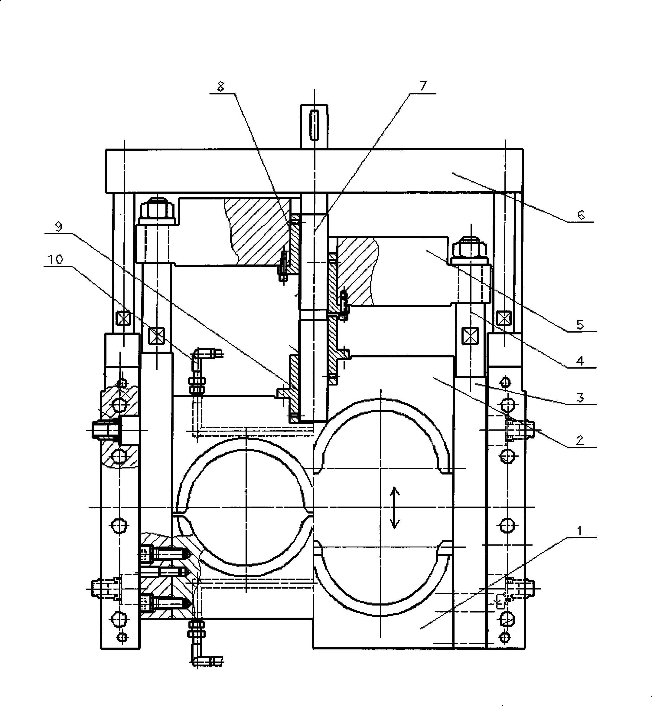 Door melt mass adjusting device of pugging and extruding pelletizer