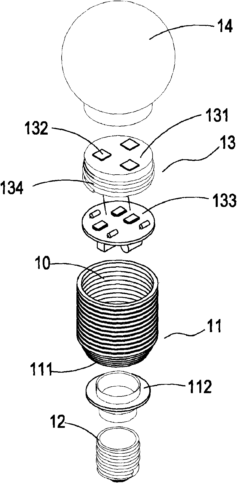 Heat dissipation structure of bulb-type LED